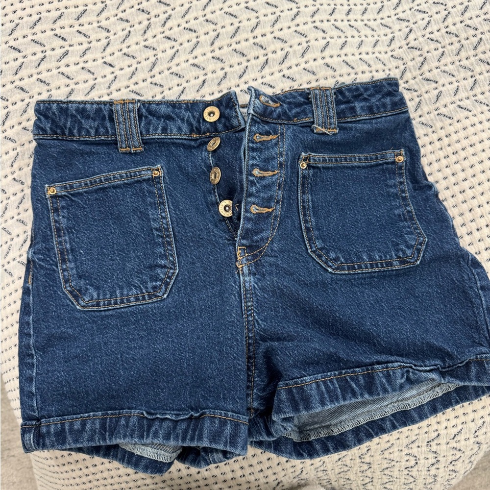 Zara Dark Blue Jean Shorts